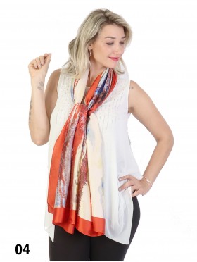 Oil Painting Design Fashion Silk Scarf